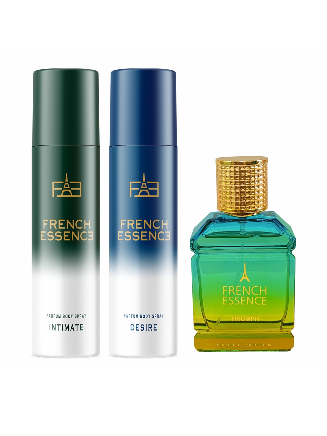 

FRENCH ESSENCE Set Of 3 No Gas Deo Intimate +Desire + Triumph - 300ml, Multi