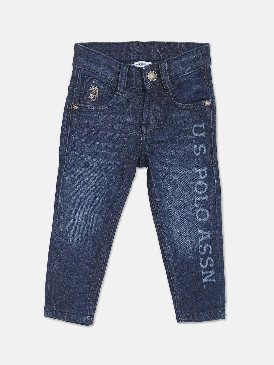 

U.S. Polo Assn. Kids Boys Slim Fit Light Fade Stretchable Jeans, Blue