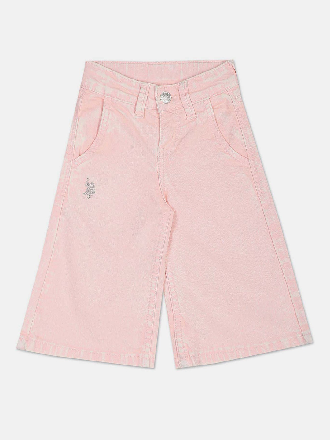 

U.S. Polo Assn. Kids Girls Wide Leg Light Fade Jeans, Pink