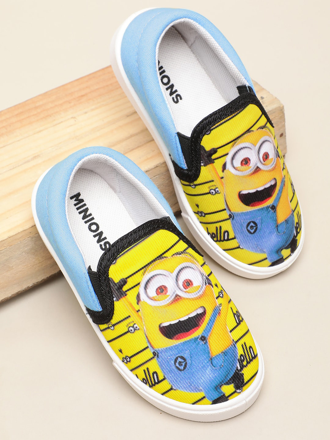 

Kids Ville Boys Minions Printed Canvas Slip-On Sneakers Shoes, Yellow