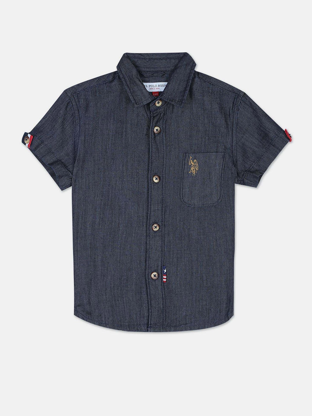 

U.S. Polo Assn. Kids Boys Pure Cotton Opaque Casual Shirt, Black