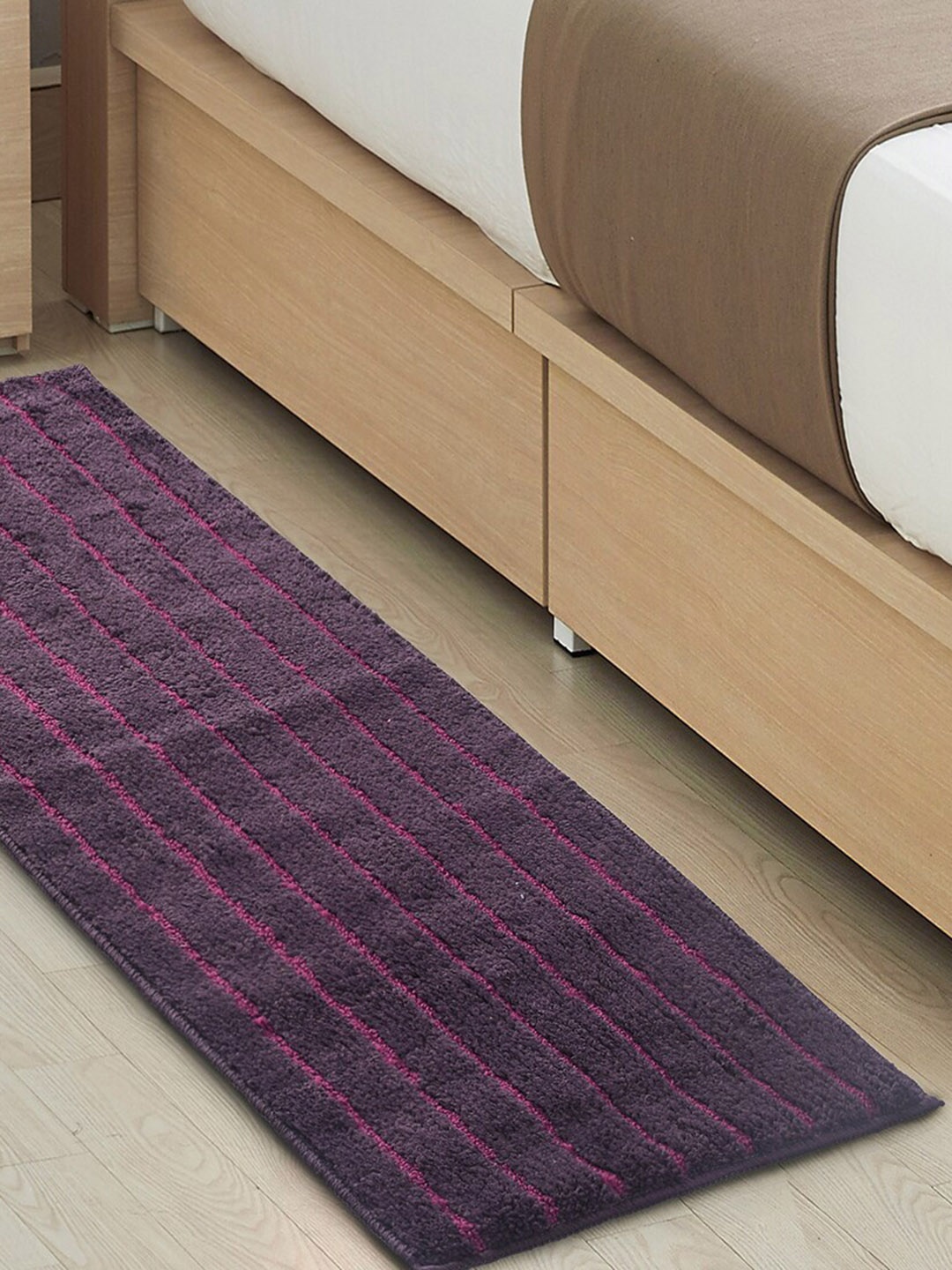 

Saral Home Champs Purple Self-Design Antiskid Bedside Runner