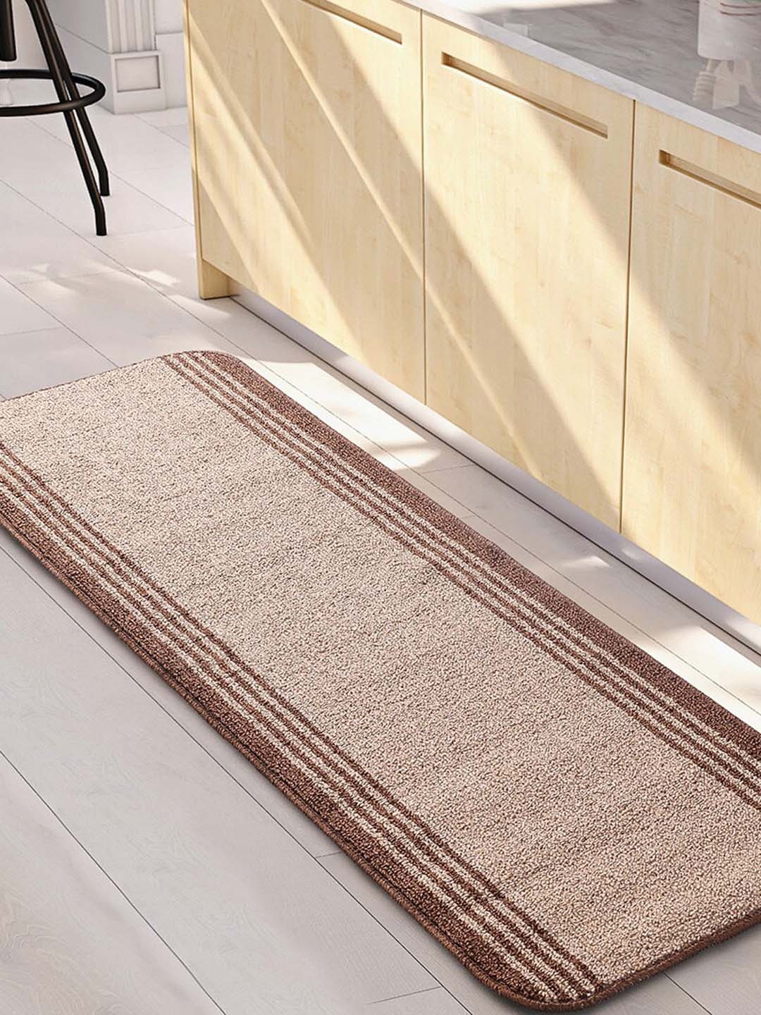 

Saral Home Power Runner Beige & Brown Striped Antiskid Runner