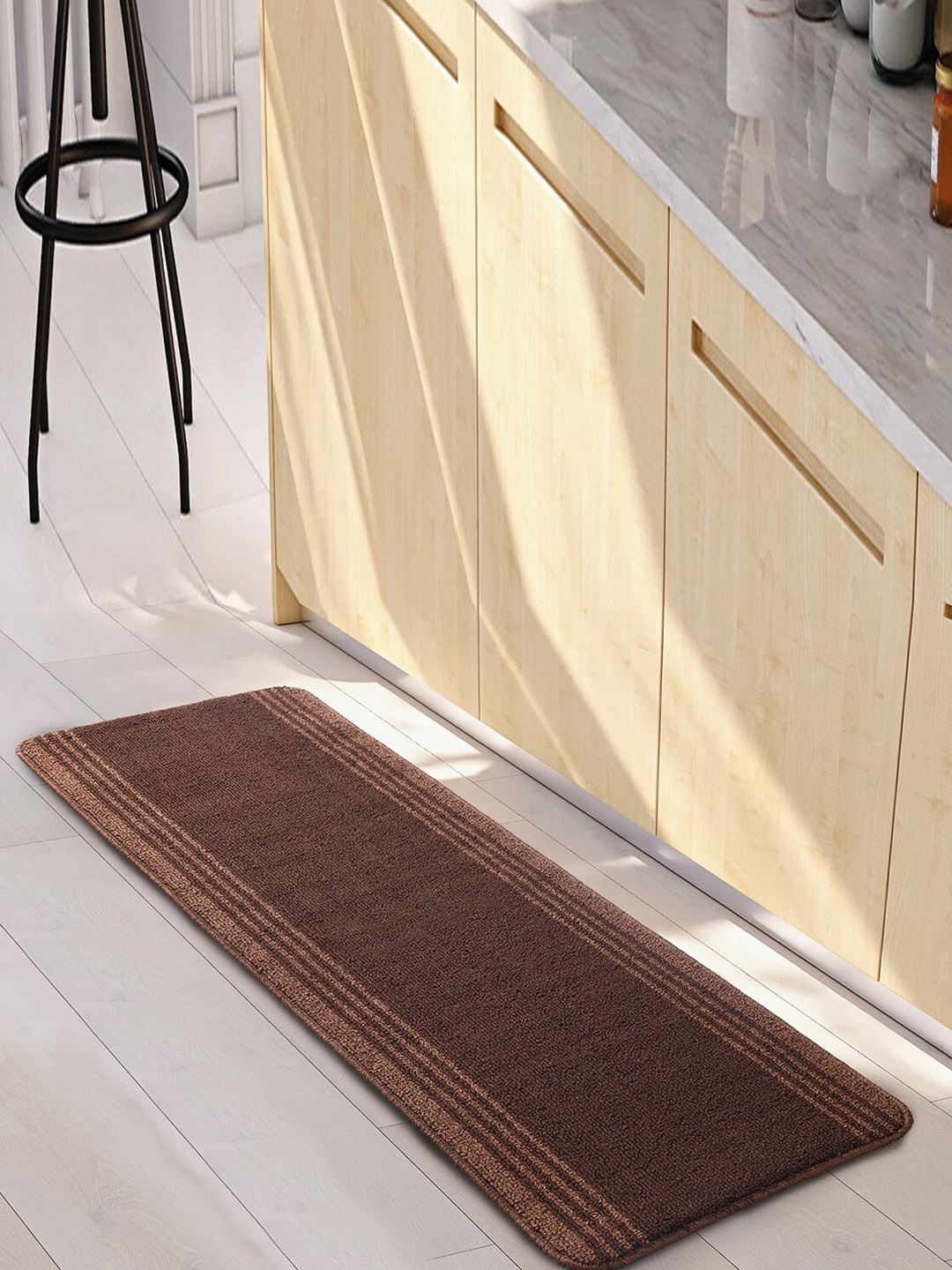 

Saral Home Power Runner Brown Striped Antiskid Runner