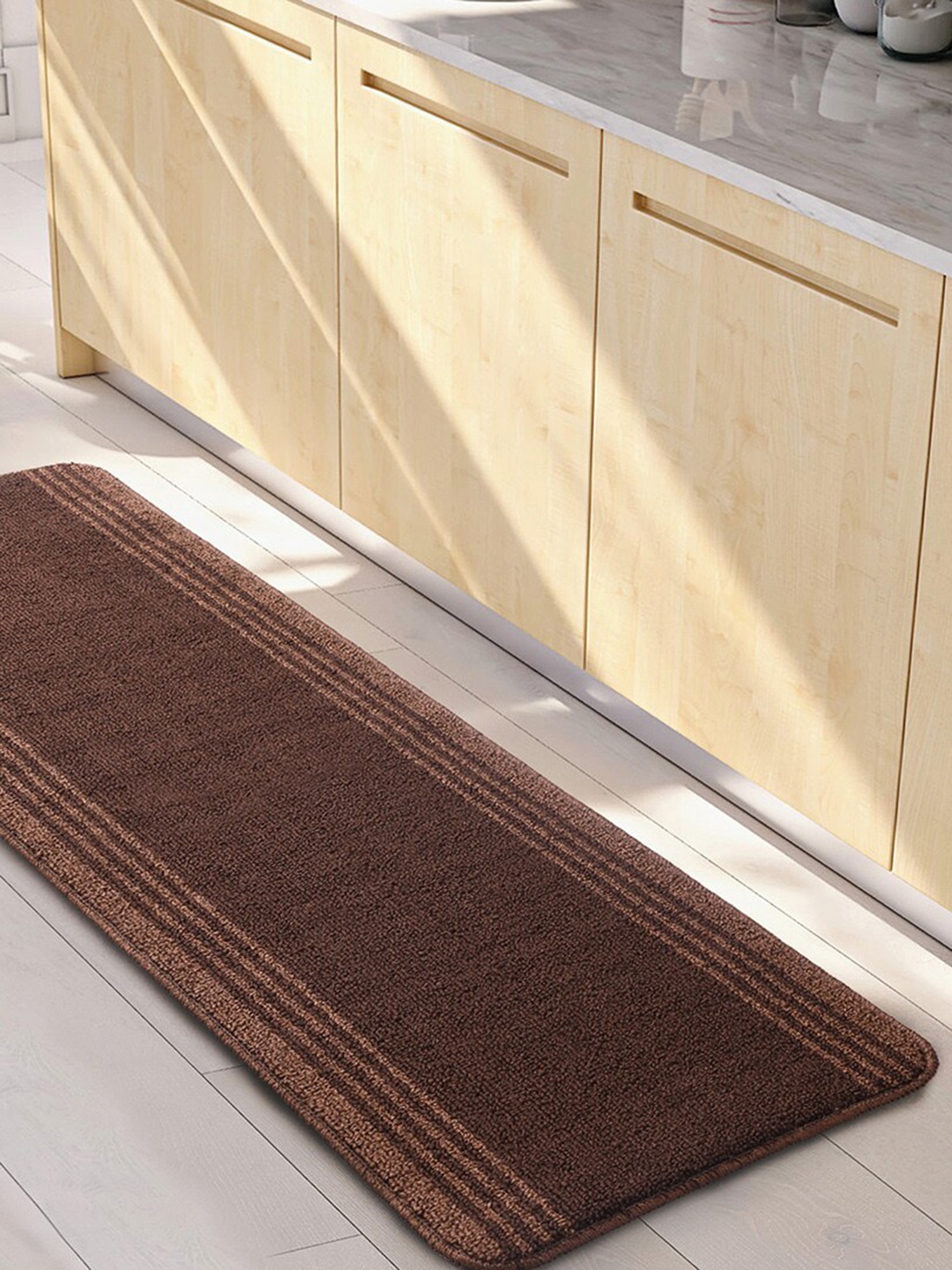

Saral Home Power Runner Brown Striped Antiskid Runner