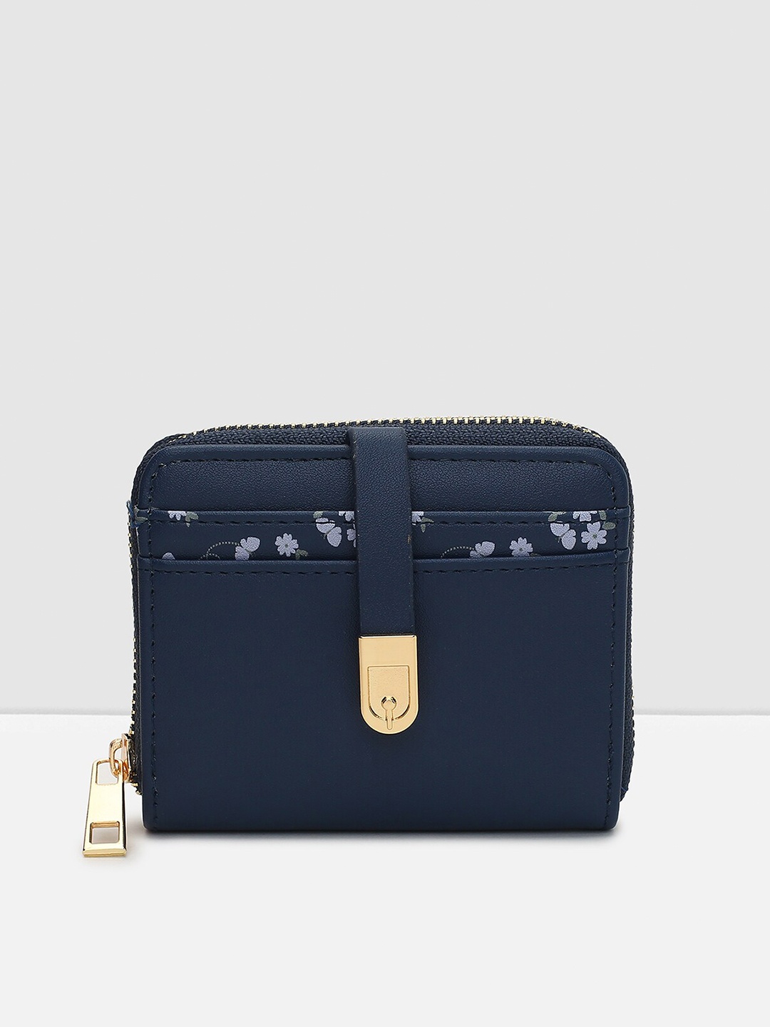 

max Women Zip Around Wallet with SD Card Holder, Navy blue