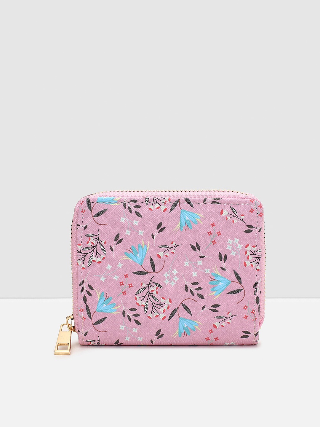 

max Women Floral Printed Zip Around Wallet with SD Card Holder, Pink