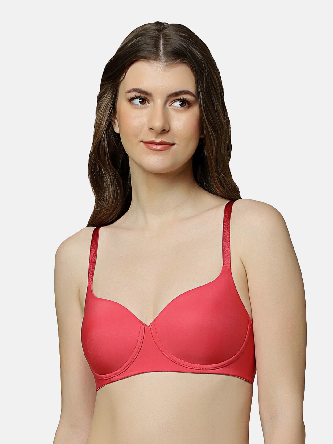 

Triumph Lightly Padded All Day Comfort 60 Invisible Light Weight Seamless T-Shirt Bra, Red