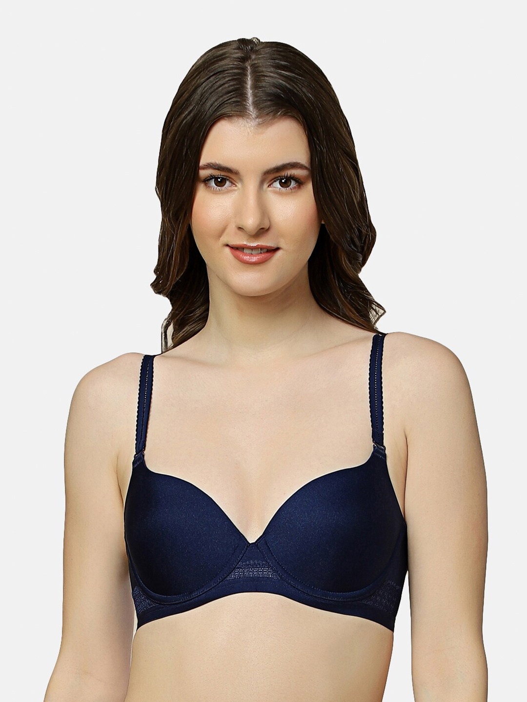 

Triumph Underwired Lightly Padded All Day Comfort Seamless T-shirt Bra, Navy blue