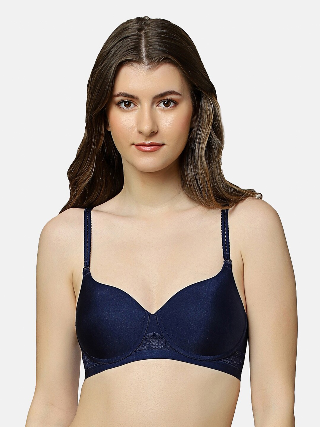 

Triumph Lightly Padded Non-Wired All Day Comfort Seamless T-shirt Bra, Navy blue