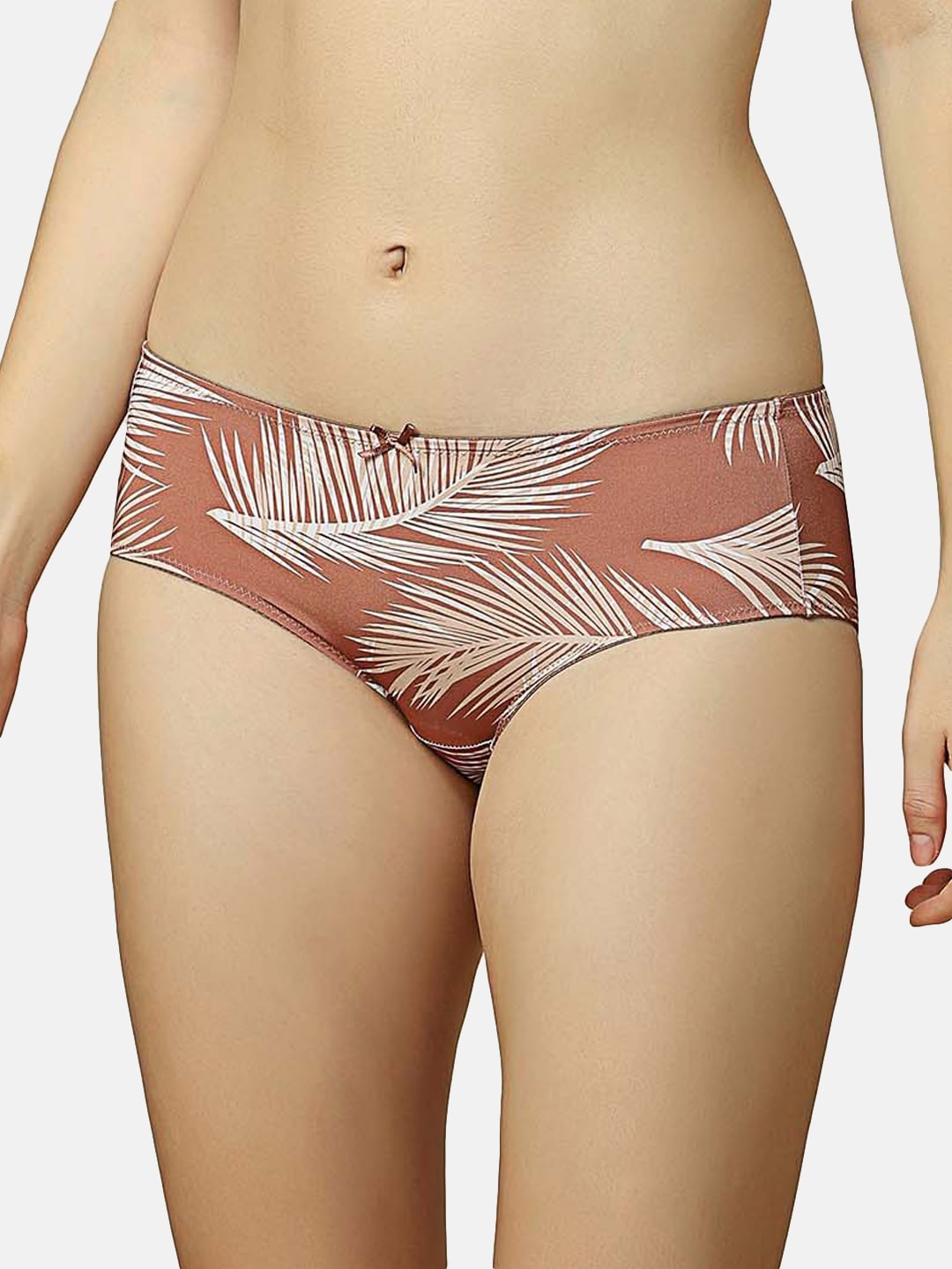 

Triumph Women Tropical Printed Seamless Mid-Rise Hipster Briefs, Brown