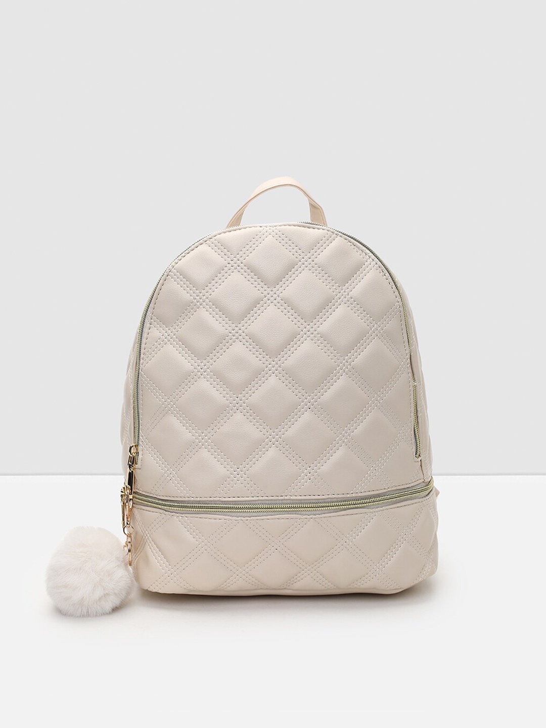 

max Women Quilted Backpack, Beige