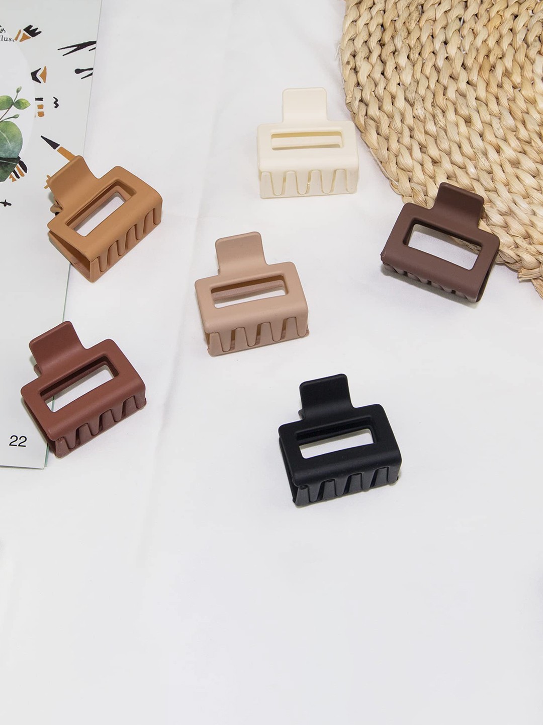 

Krelin Women Set Of 6 Plastic Claw Clips, Brown