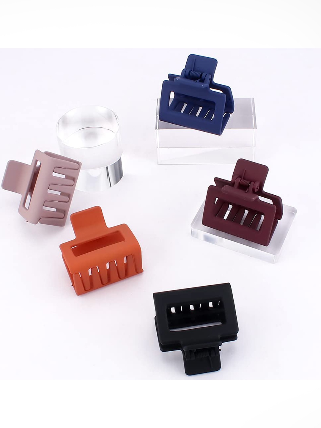 

Krelin Women Set Of 5 Plastic Claw Clips, Brown