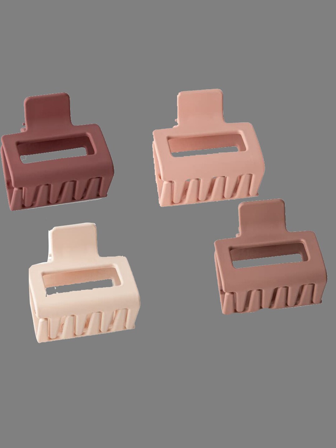 

Krelin Women Set Of 4 Plastic Claw Clips, Brown