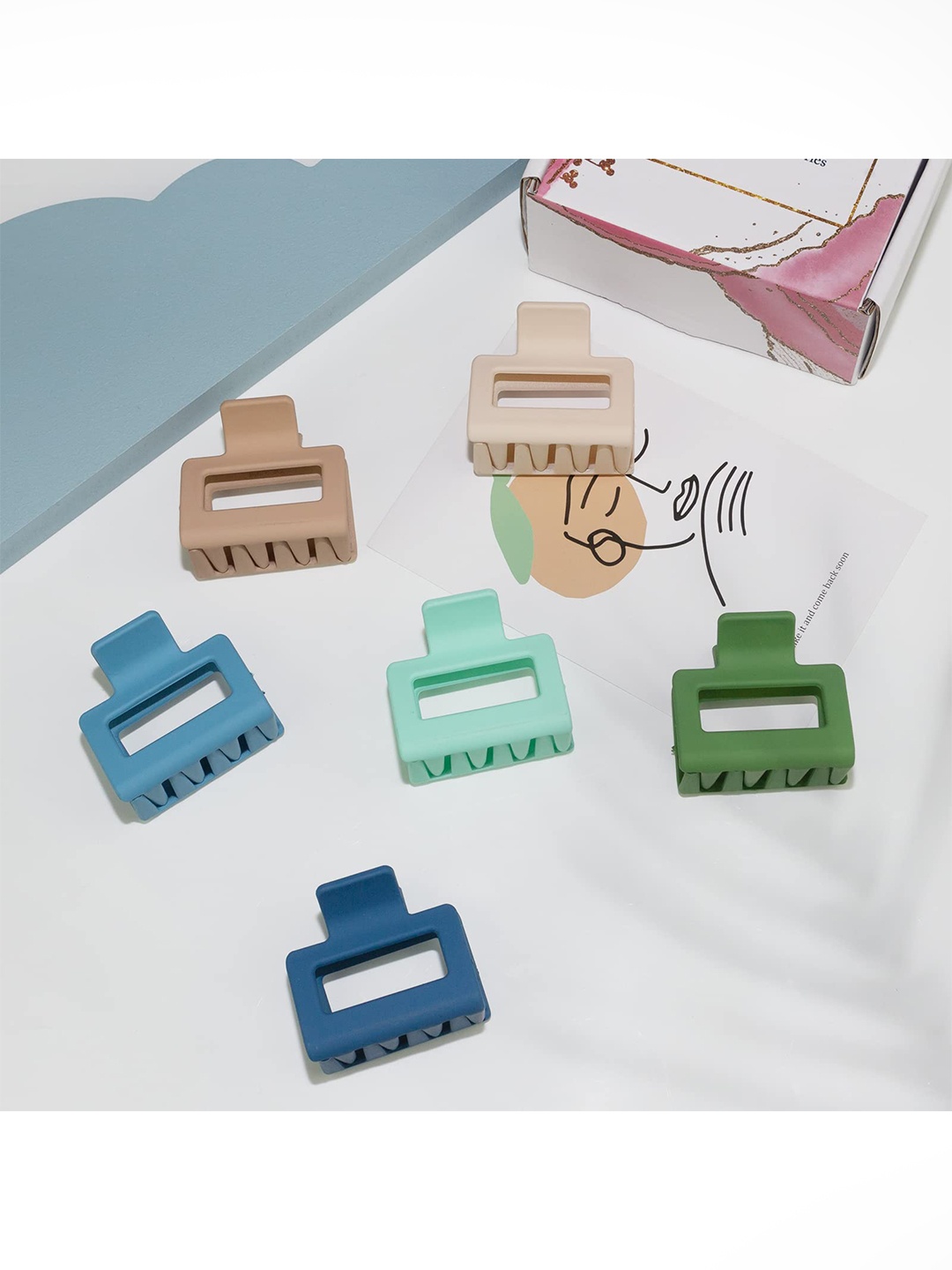 

Krelin Women Set Of 6 Plastic Claw Clips, Blue
