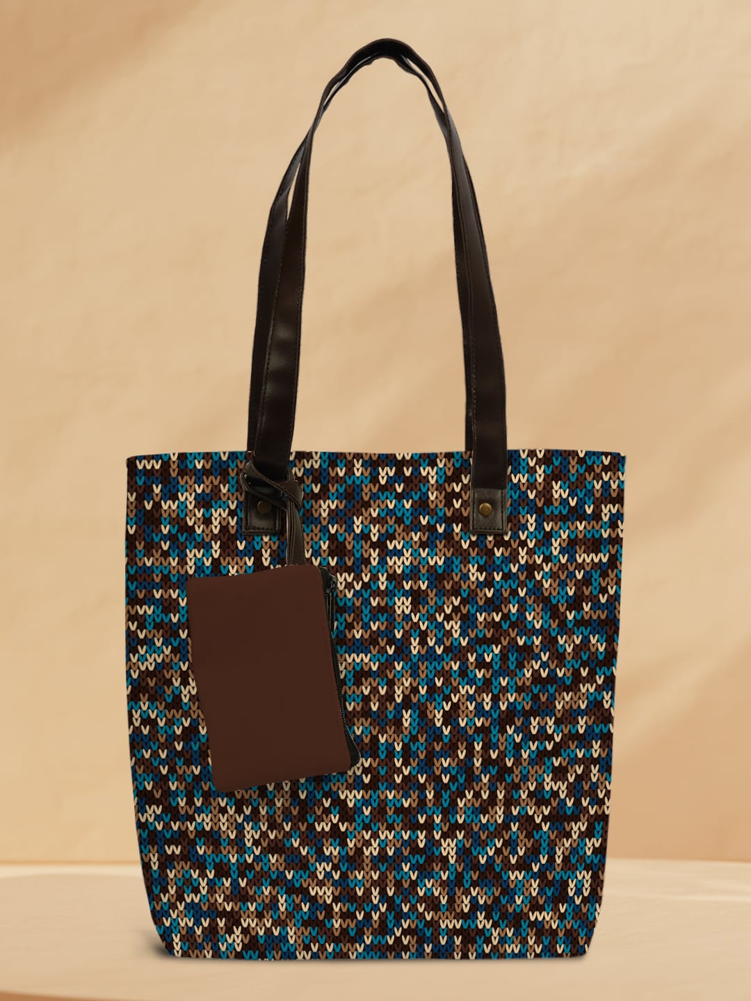 

Crazy Corner Printed Structured Shoulder Bag, Brown