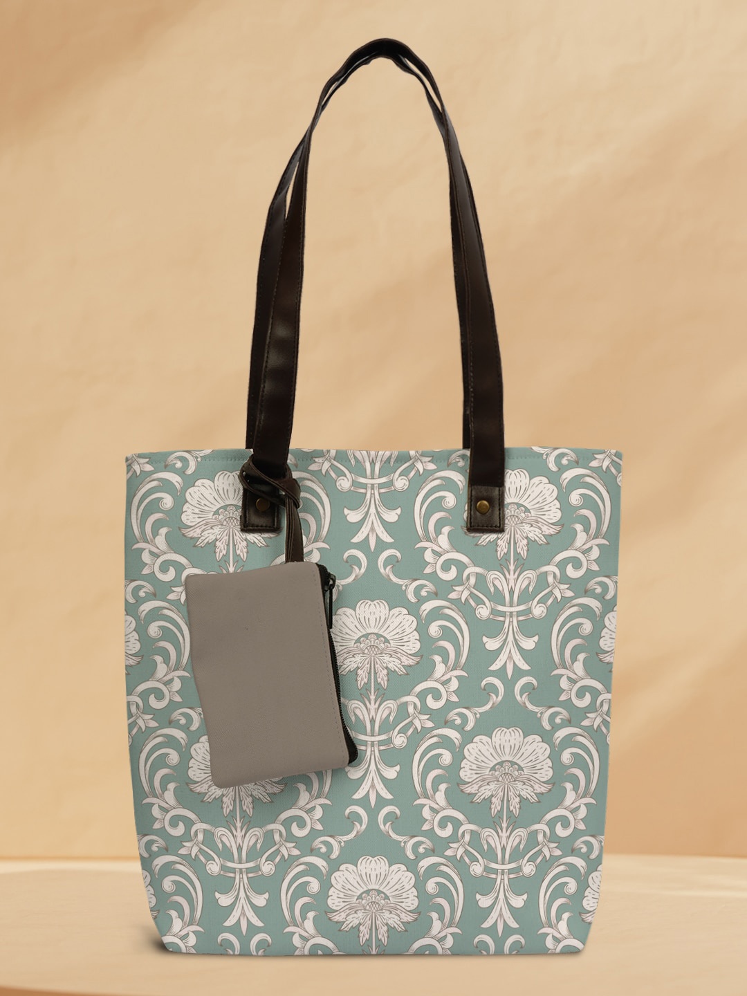 

Crazy Corner Women Ethnic Motifs Printed Oversized Shopper Shoulder Bag, Sea green