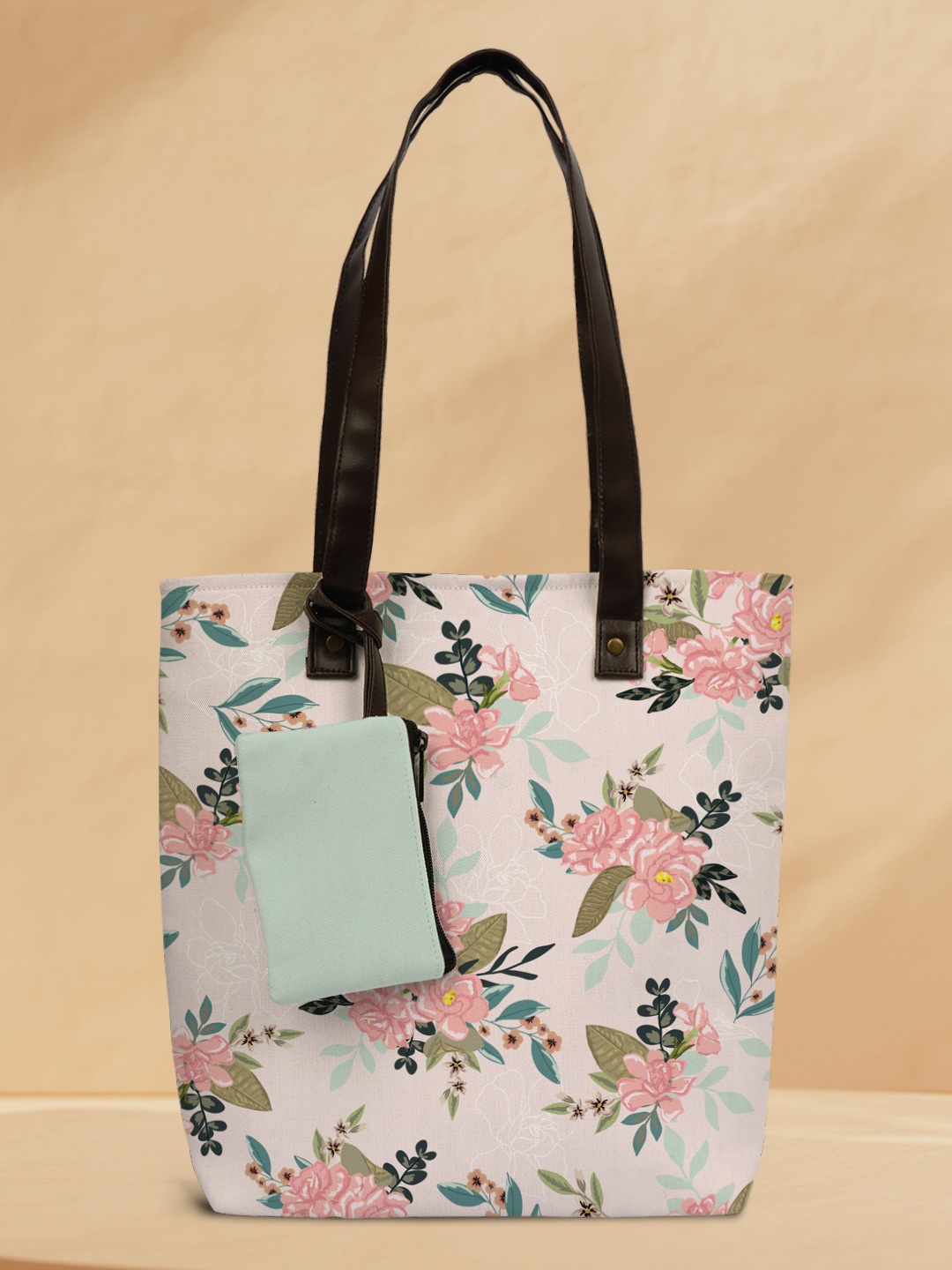 

Crazy Corner Floral Printed Oversized Shopper Tote Bag with Tasselled, Pink