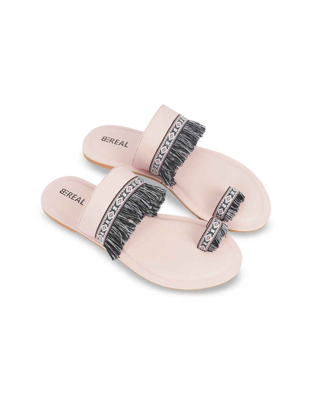 

BEREAL Women Embellished Open Toe Flats, Pink