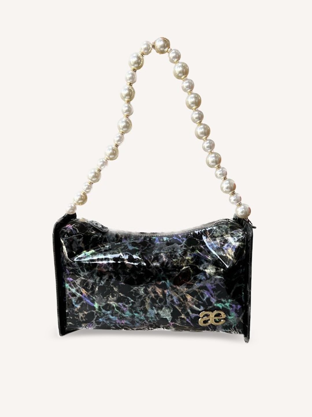 

Aegte Women Fashionista Textured Pearl Chain Shoulder Bag, Black