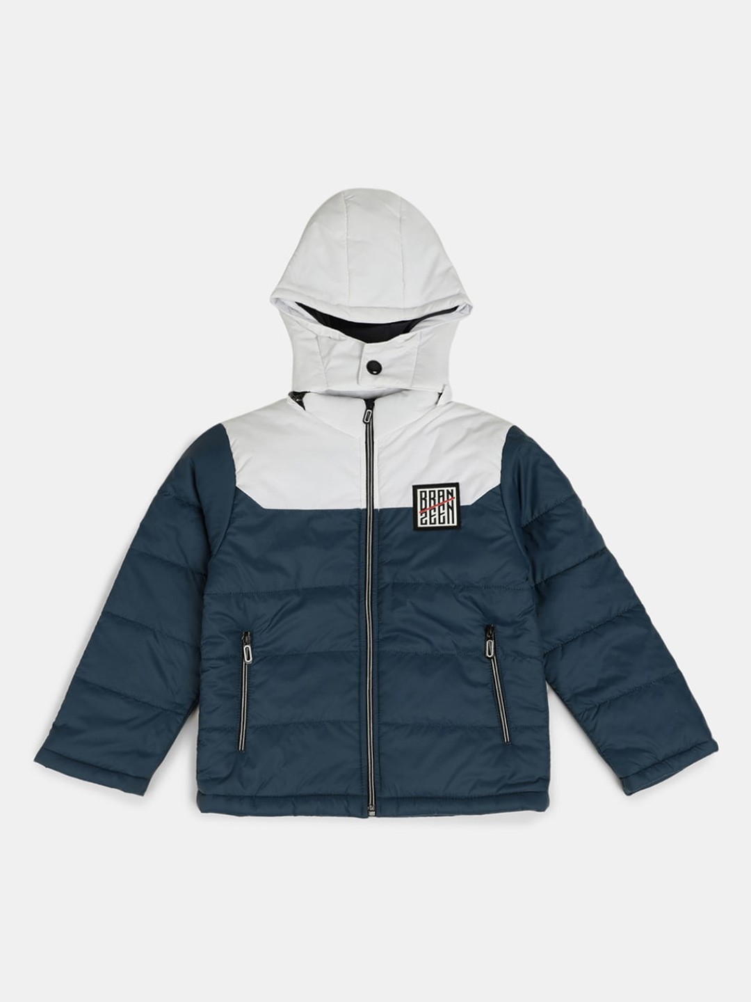 

V-Mart Boys Colourblocked Cotton Padded Jacket, Green