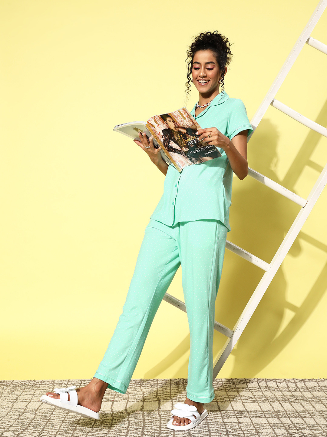 

Sweet Dreams Solid Night suit, Sea green