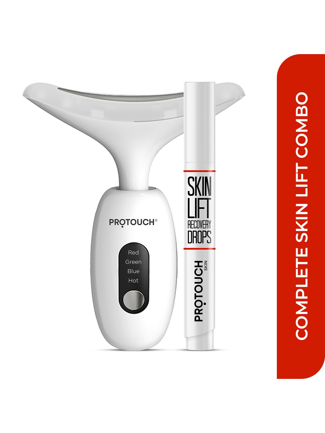 

PROTOUCH Anti Ageing Skin Lift Device & Recovery Drops Combo For Firm Younger Skin - White