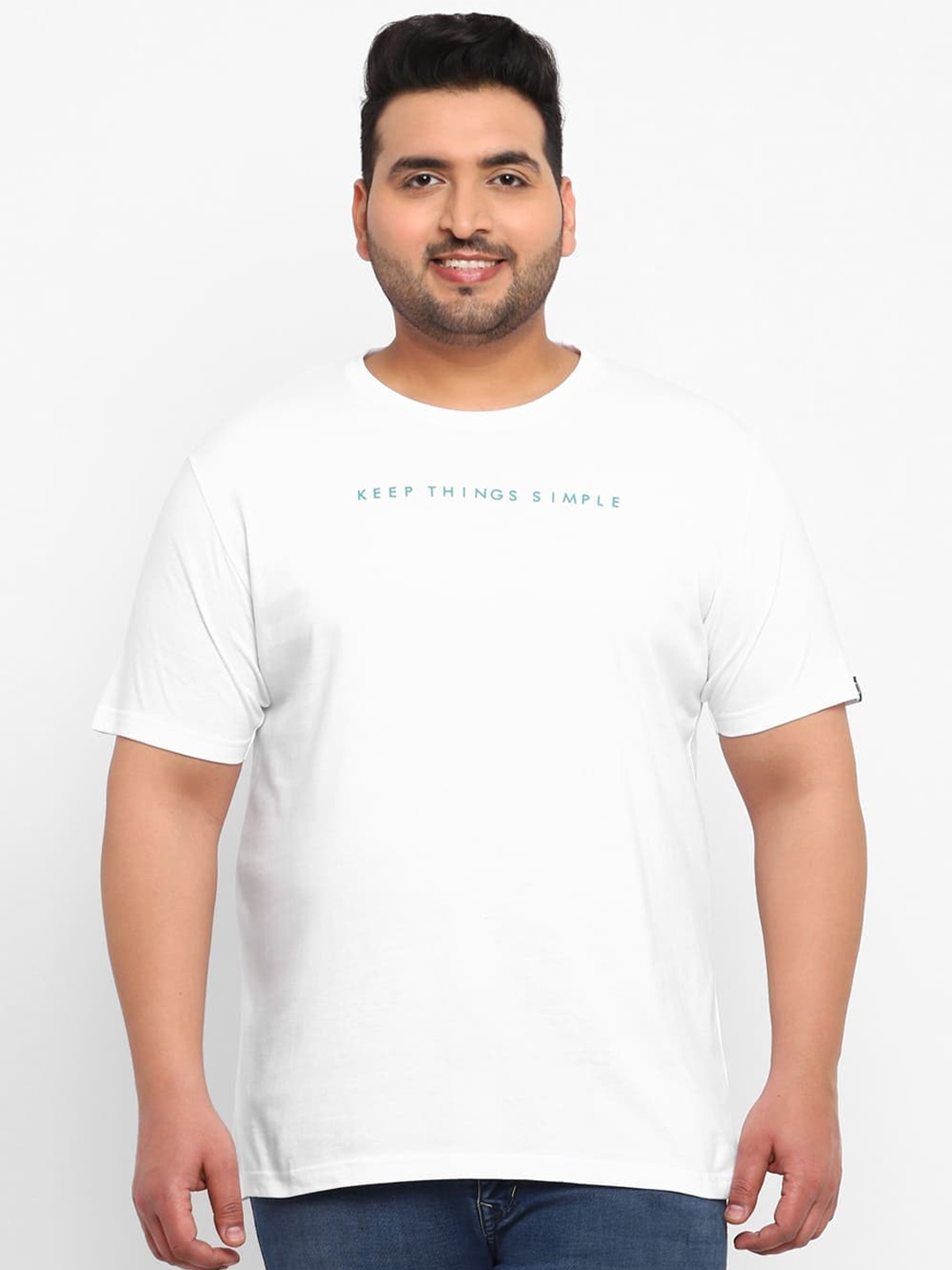Urbano Plus Typography Printed T-Shirt, White