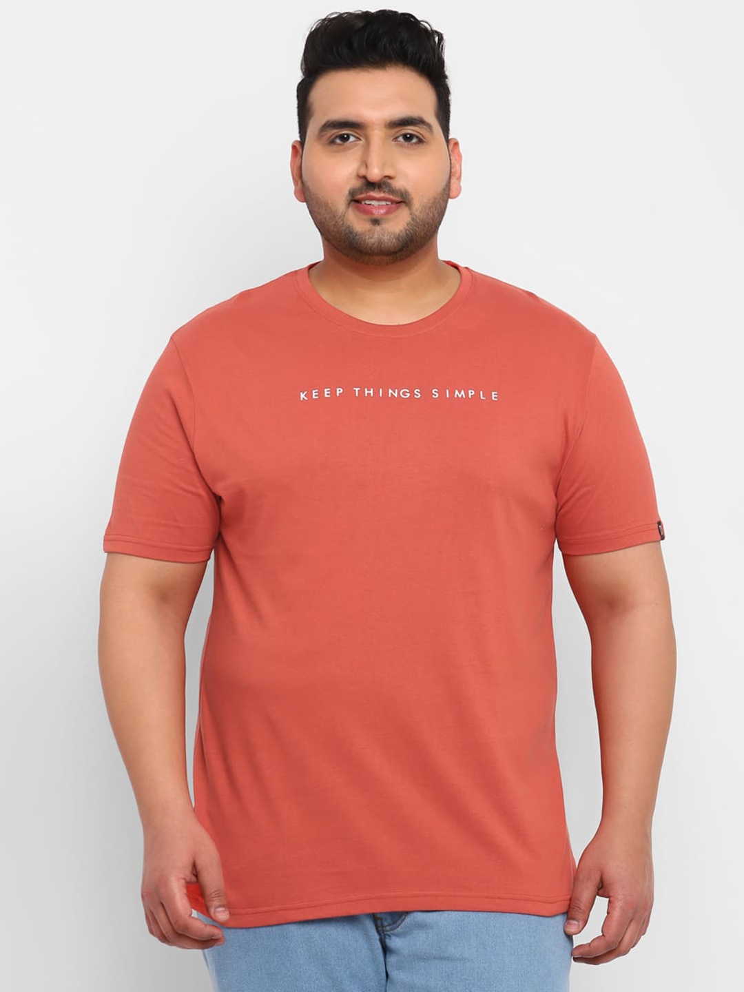 

Urbano Plus Typography Printed Cotton T-Shirt, Orange