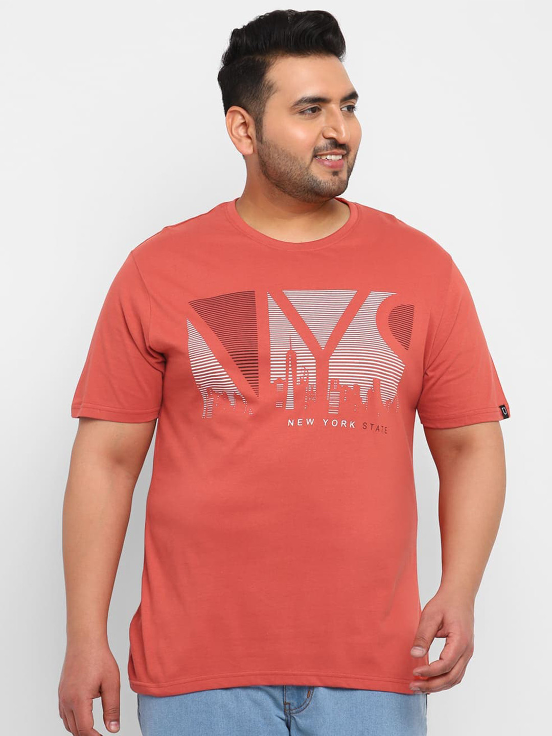 

Urbano Plus Typography Printed Cotton T-Shirt, Orange