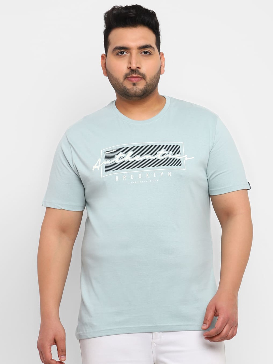 

Urbano Plus Typography Printed Cotton T-Shirt, Green
