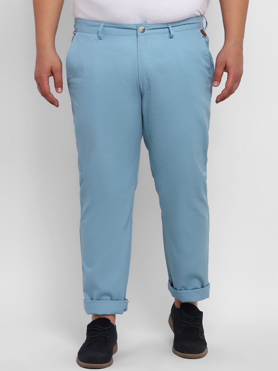 

Urbano Plus Men Cotton Chinos Trousers, Blue