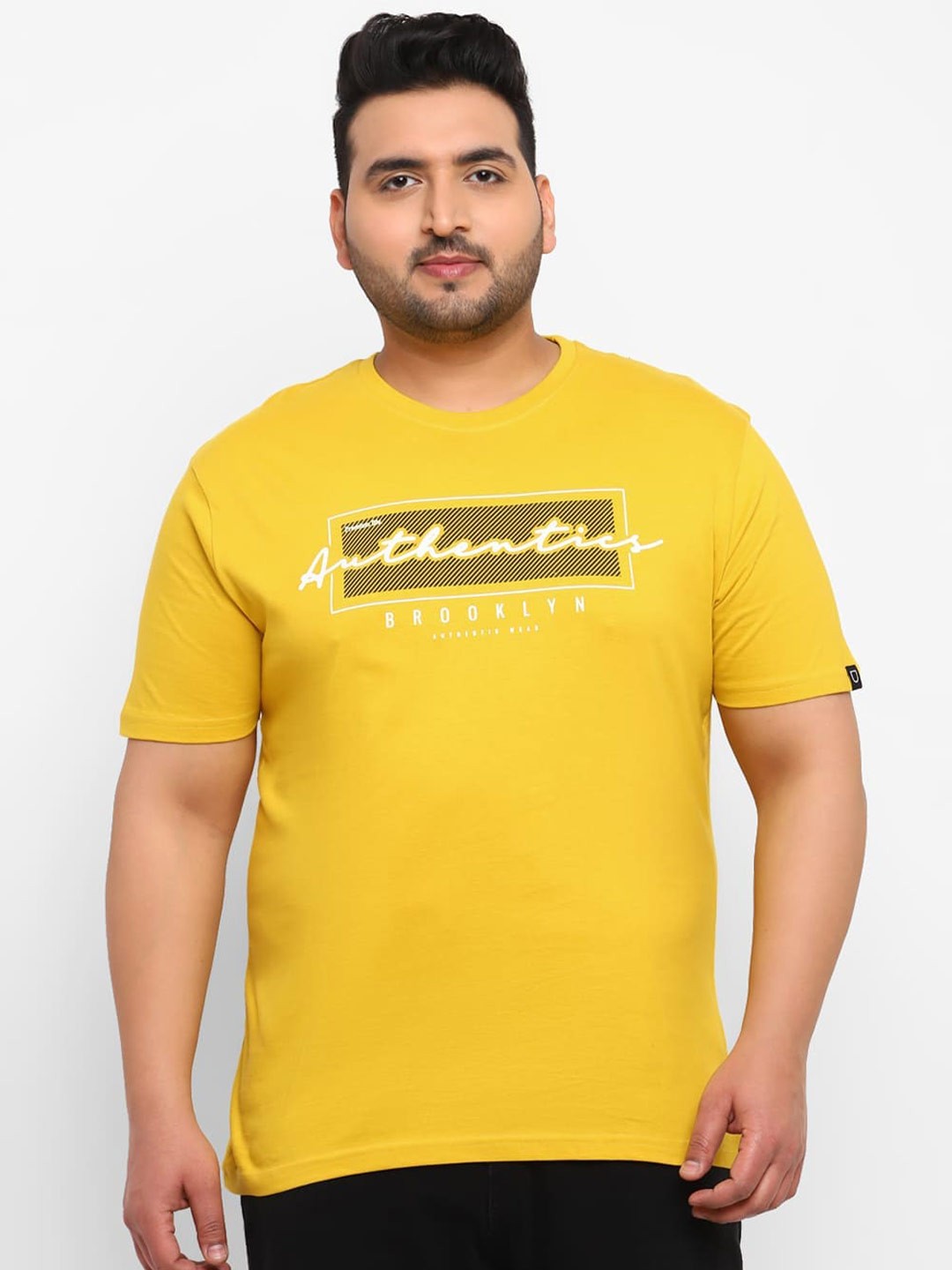 

Urbano Plus Typography Printed Cotton T-Shirt, Yellow