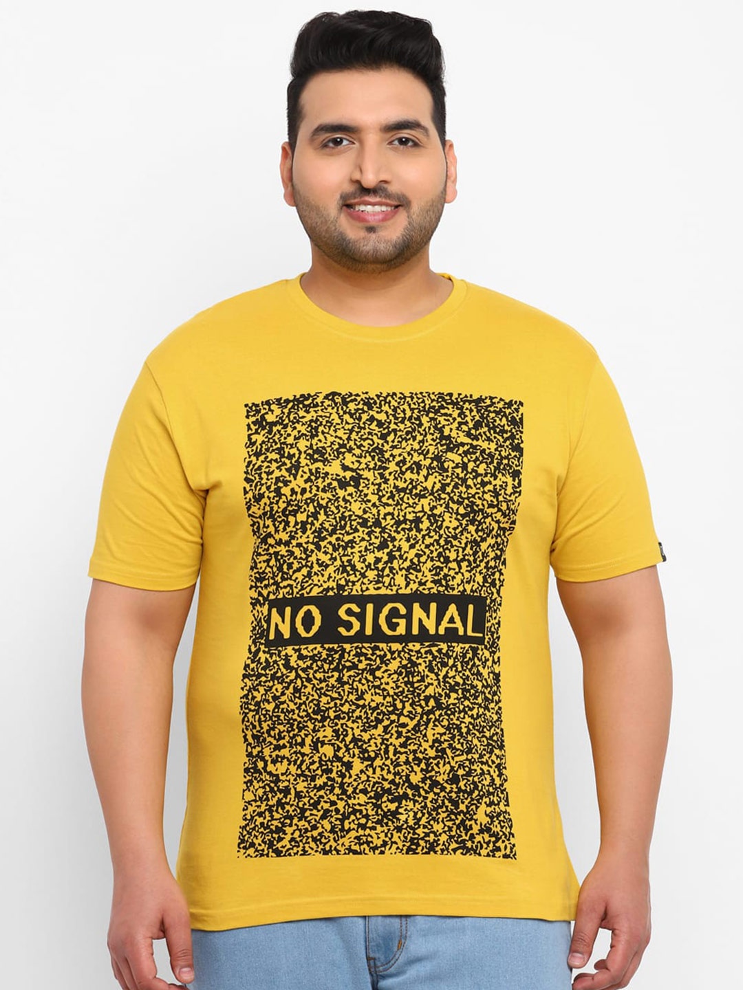 

Urbano Plus Typography Printed Cotton T-Shirt, Yellow