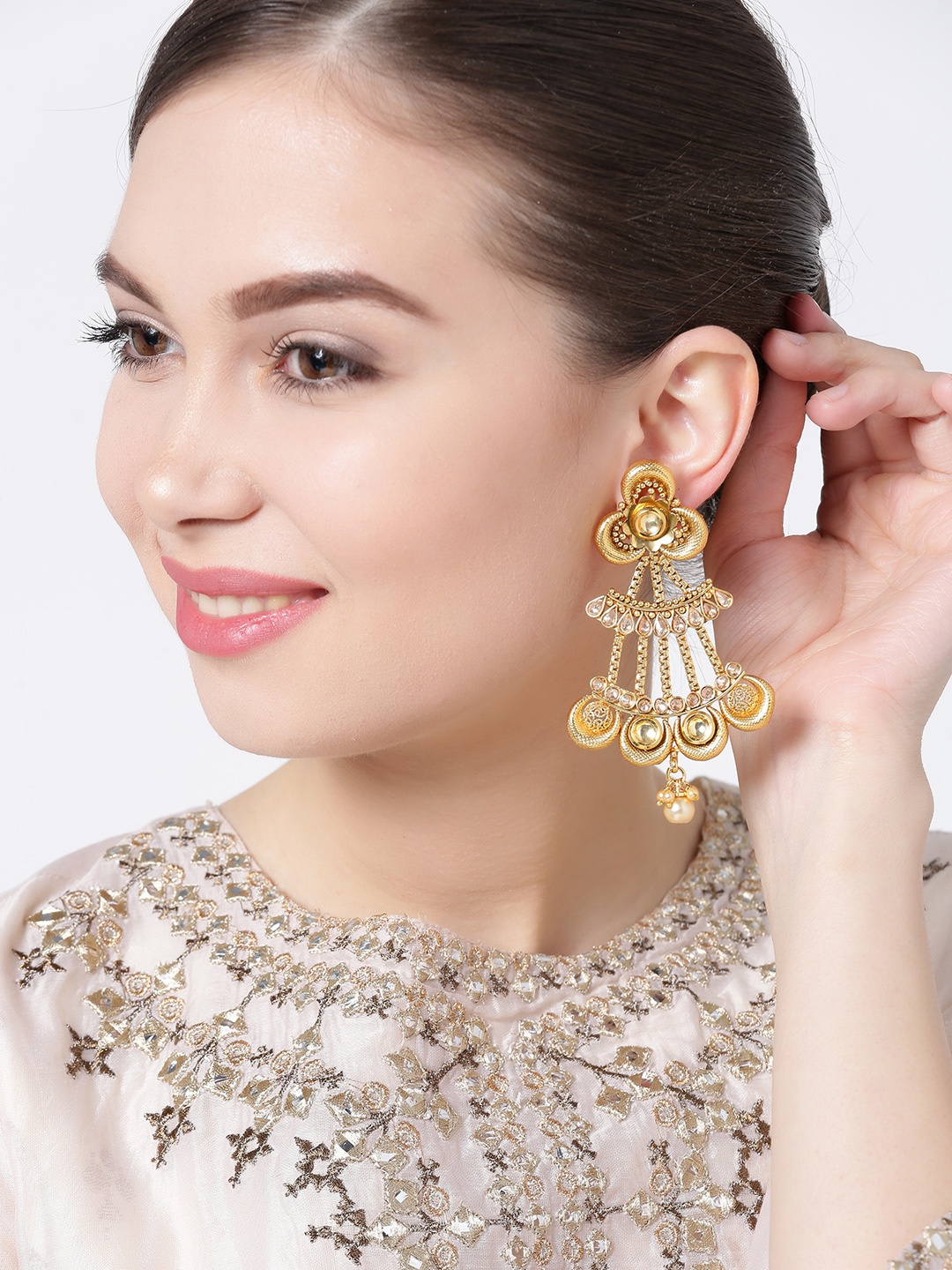 

YouBella Gold-Toned Classic Drop Earrings