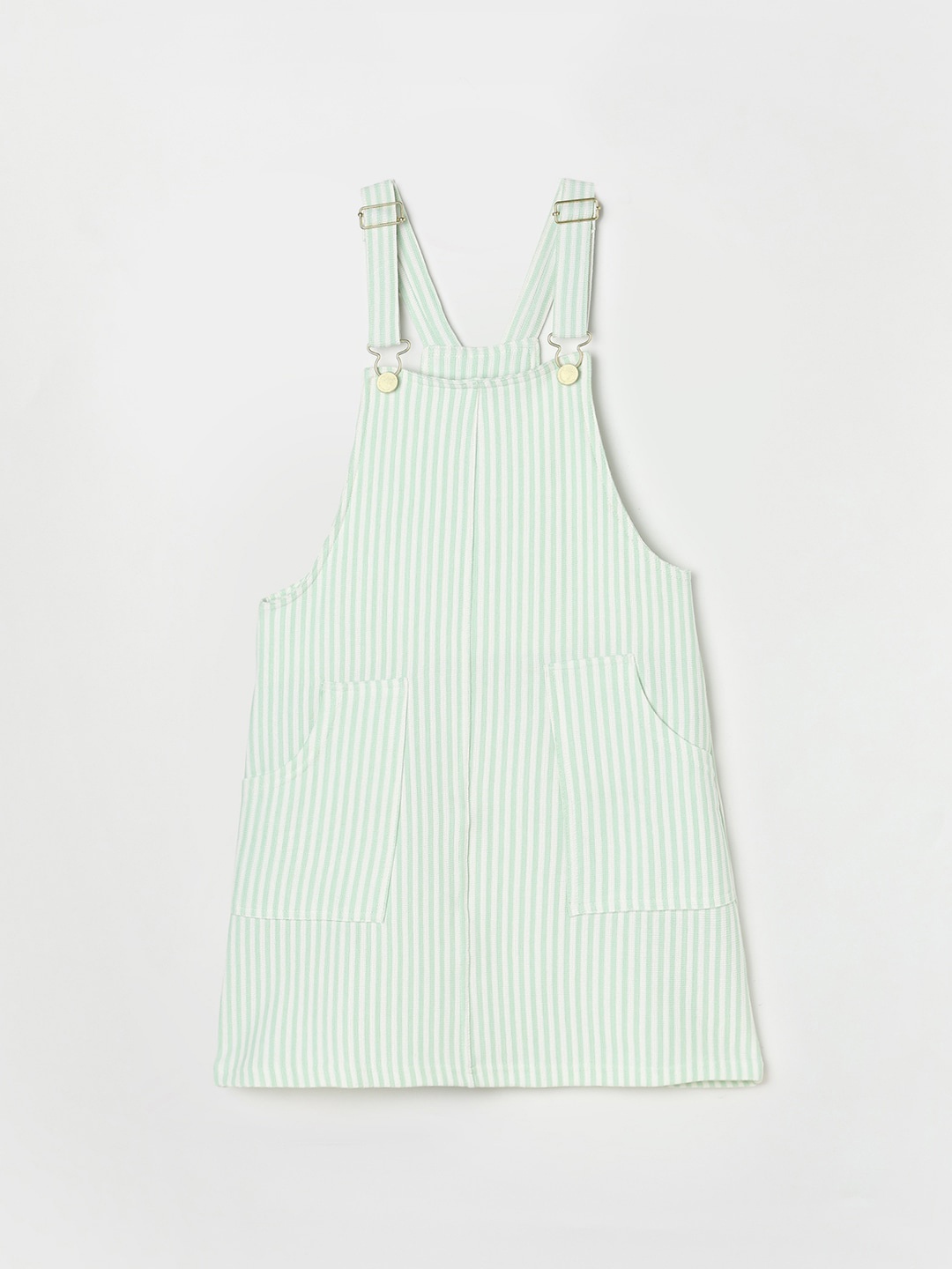 

Fame Forever by Lifestyle Girls Striped Pinafore Dress, Green