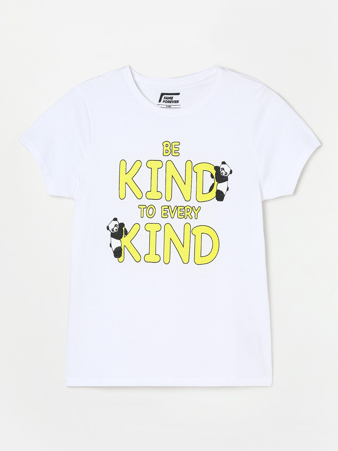 

Fame Forever by Lifestyle Girls Typography Printed Round Neck Cotton T-shirt, White