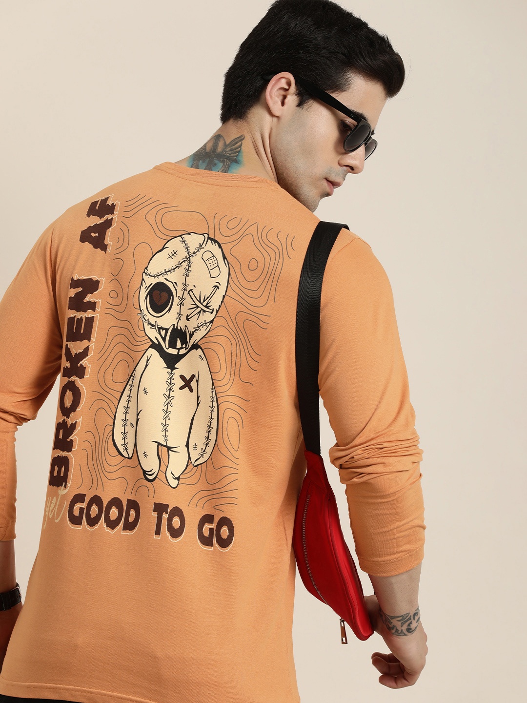 

Difference of Opinion Pure Cotton Printed T-shirt, Orange