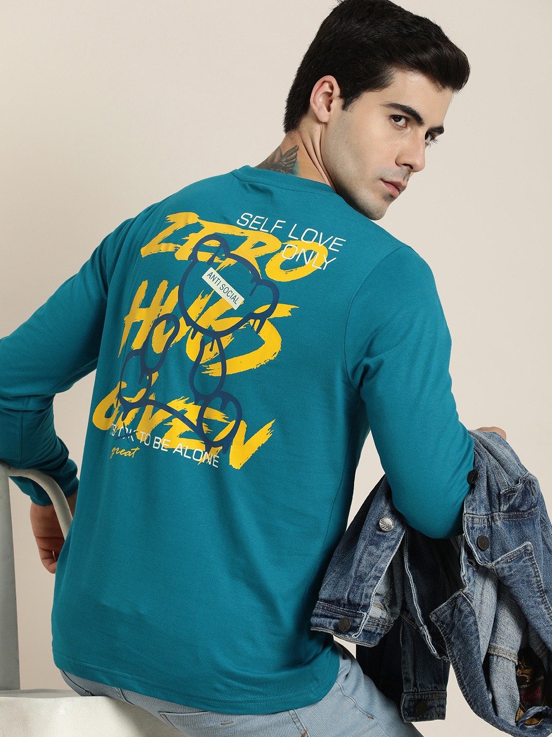 

Difference of Opinion Pure Cotton Printed T-shirt, Blue
