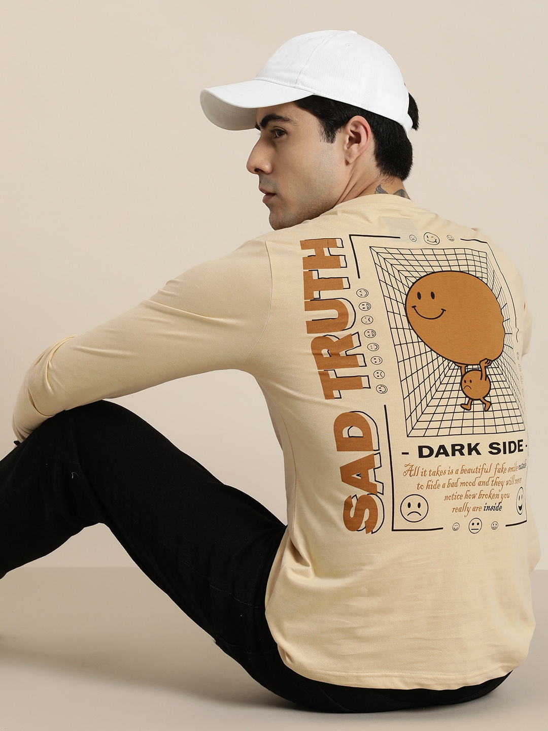 

Difference of Opinion Pure Cotton Printed T-shirt, Beige