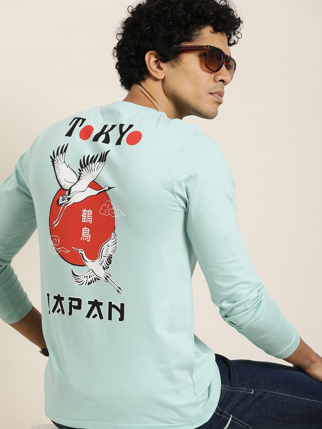 

DILLINGER Men Graphic Printed Pure Cotton T-shirt, Turquoise blue