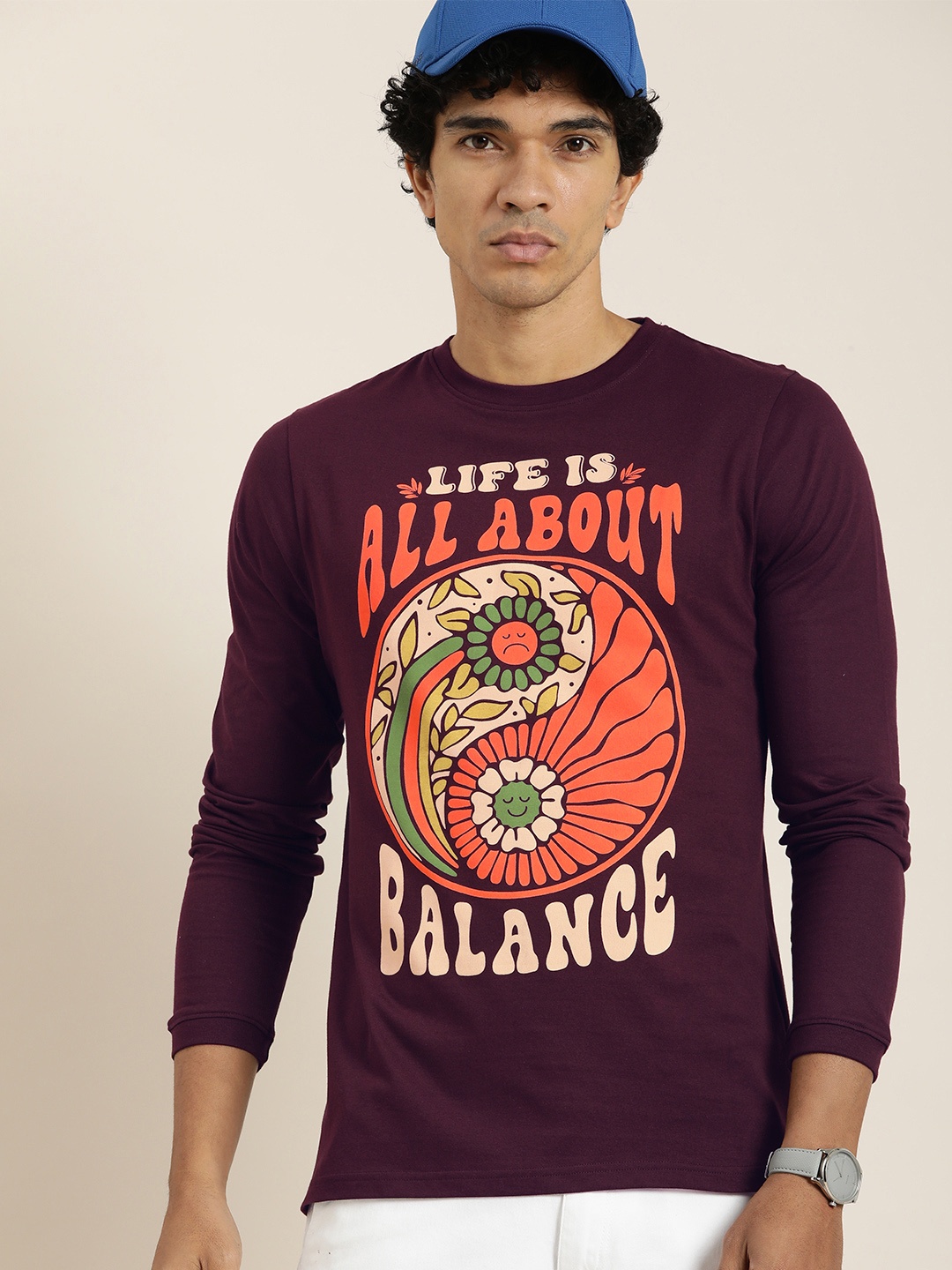 

DILLINGER Pure Cotton Printed T-shirt, Maroon