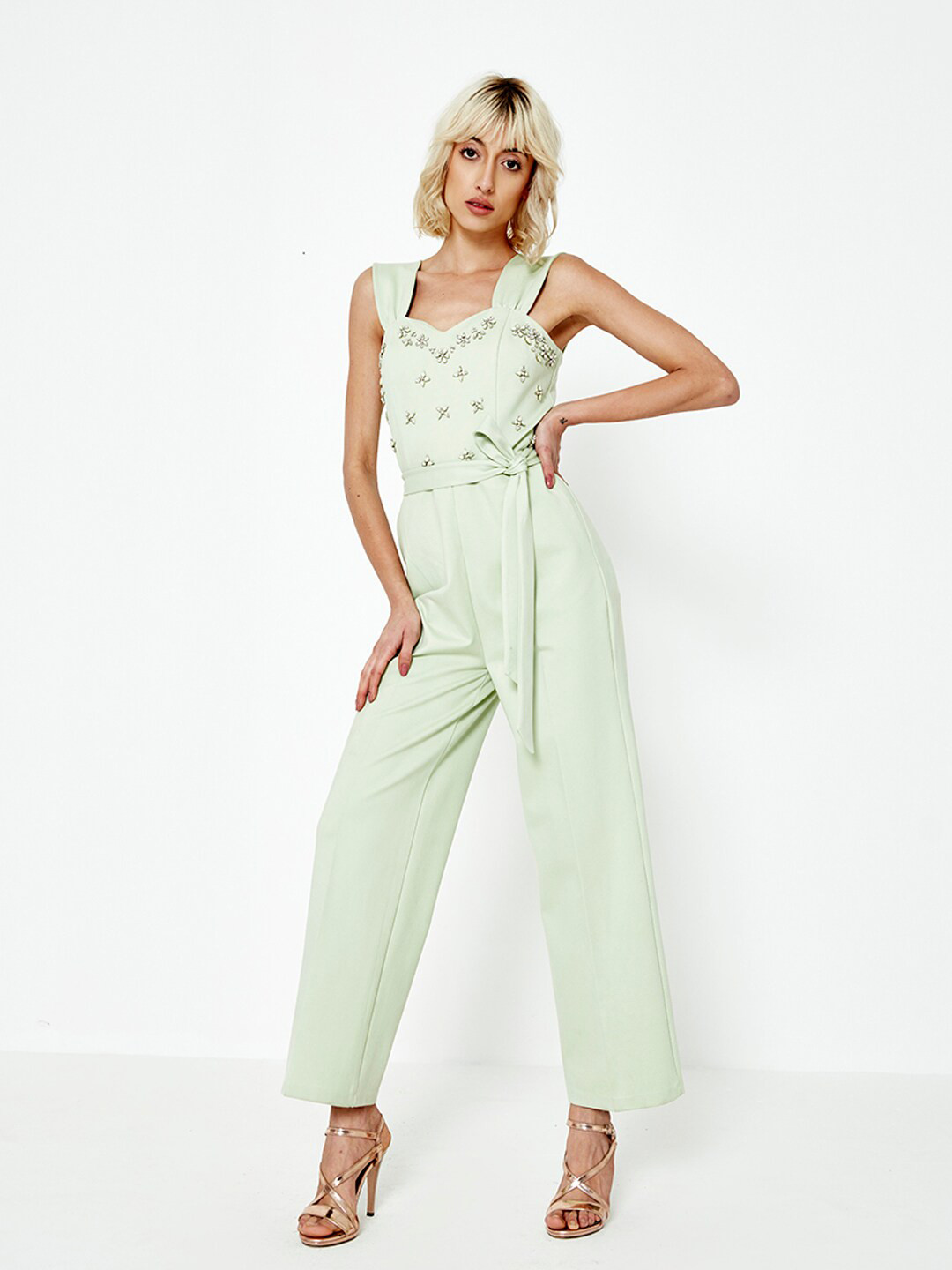 

COVER STORY Stone Work Basic Jumpsuit, Sea green