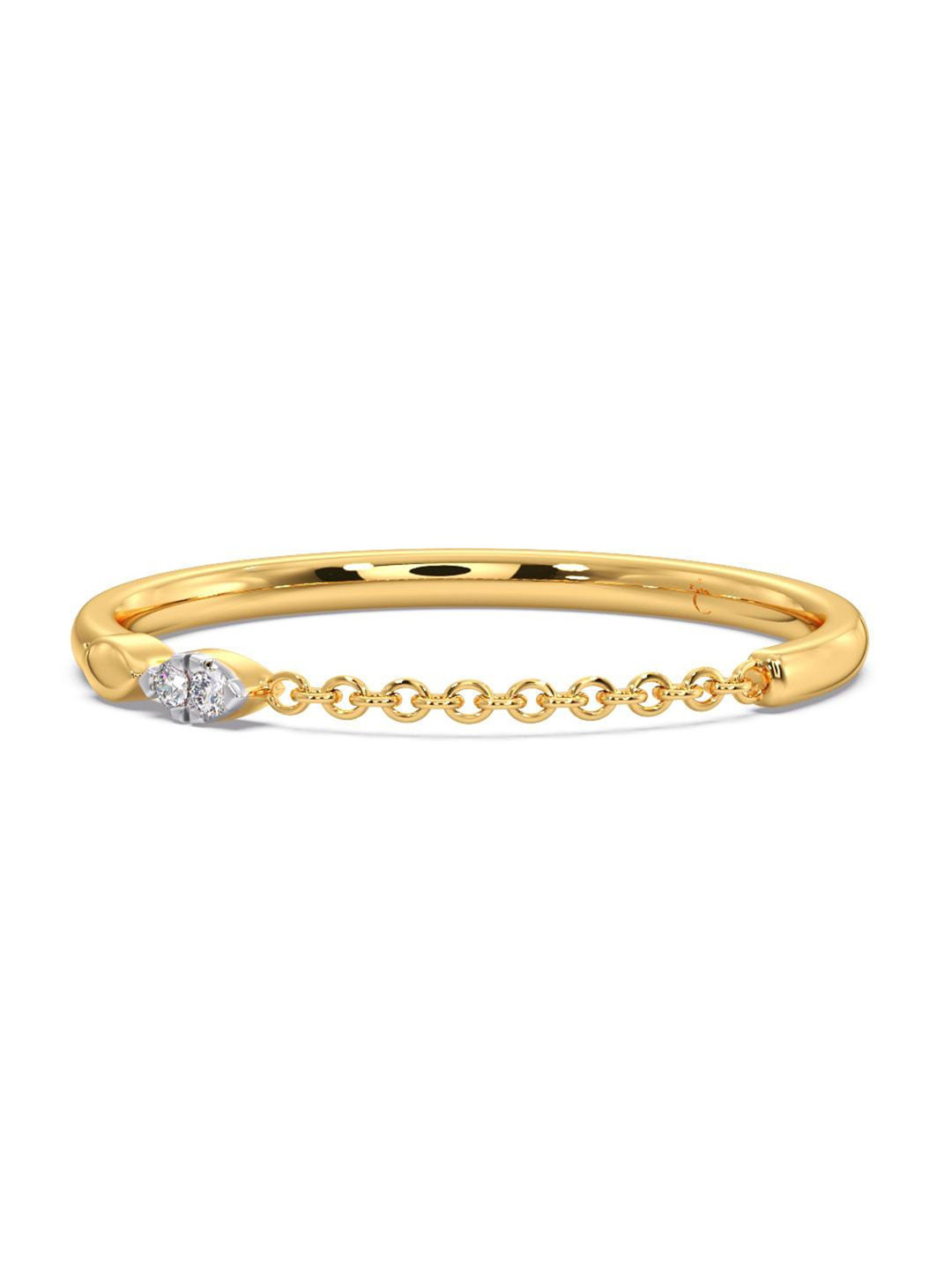 

CANDERE A KALYAN JEWELLERS COMPANY Diamond-Studded 14KT BIS Hallmark Gold Ring-0.73 g
