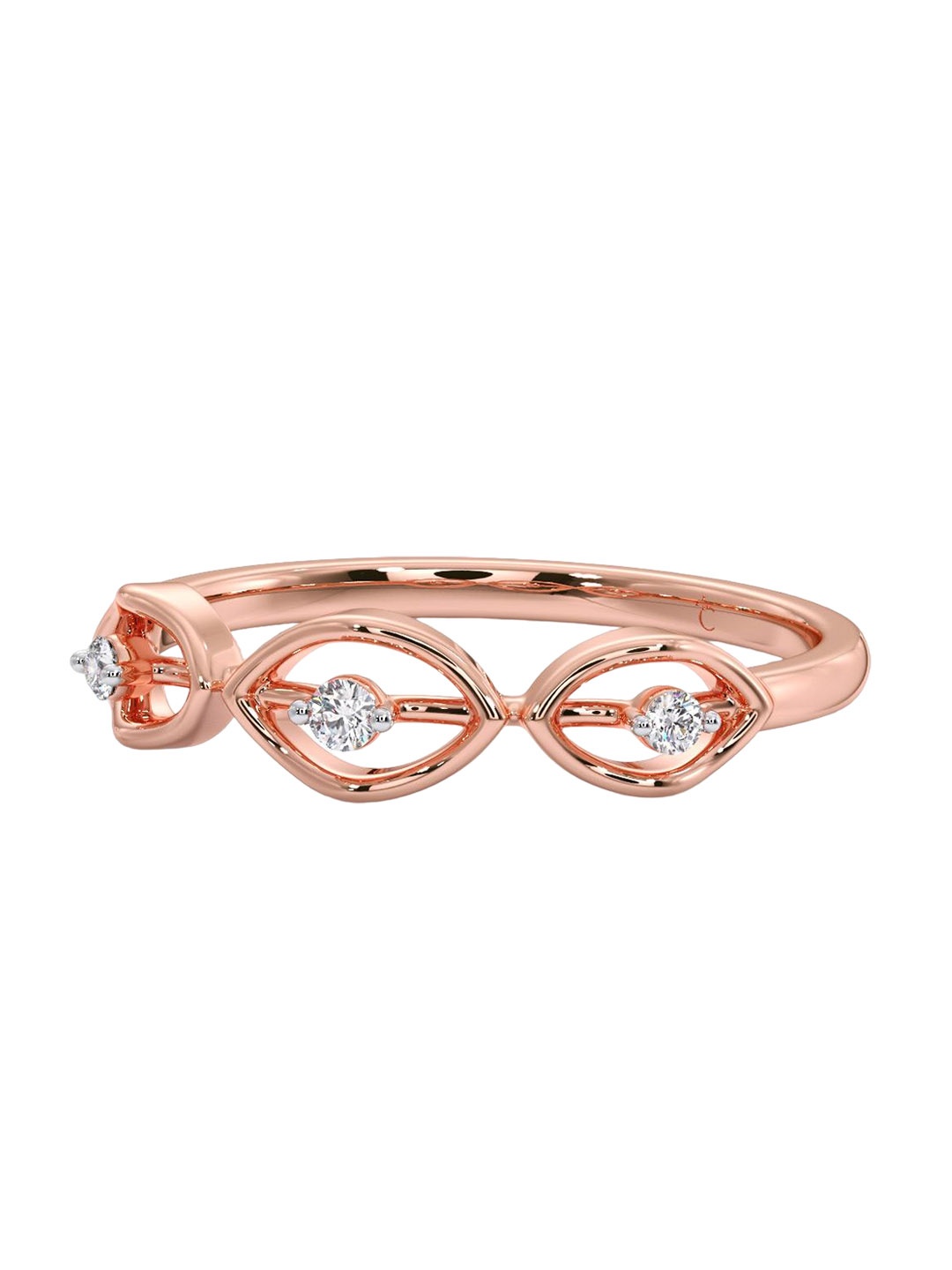 

CANDERE A KALYAN JEWELLERS COMPANY Diamond-Studded 14KT Rose Gold Ring - 1.36 gm