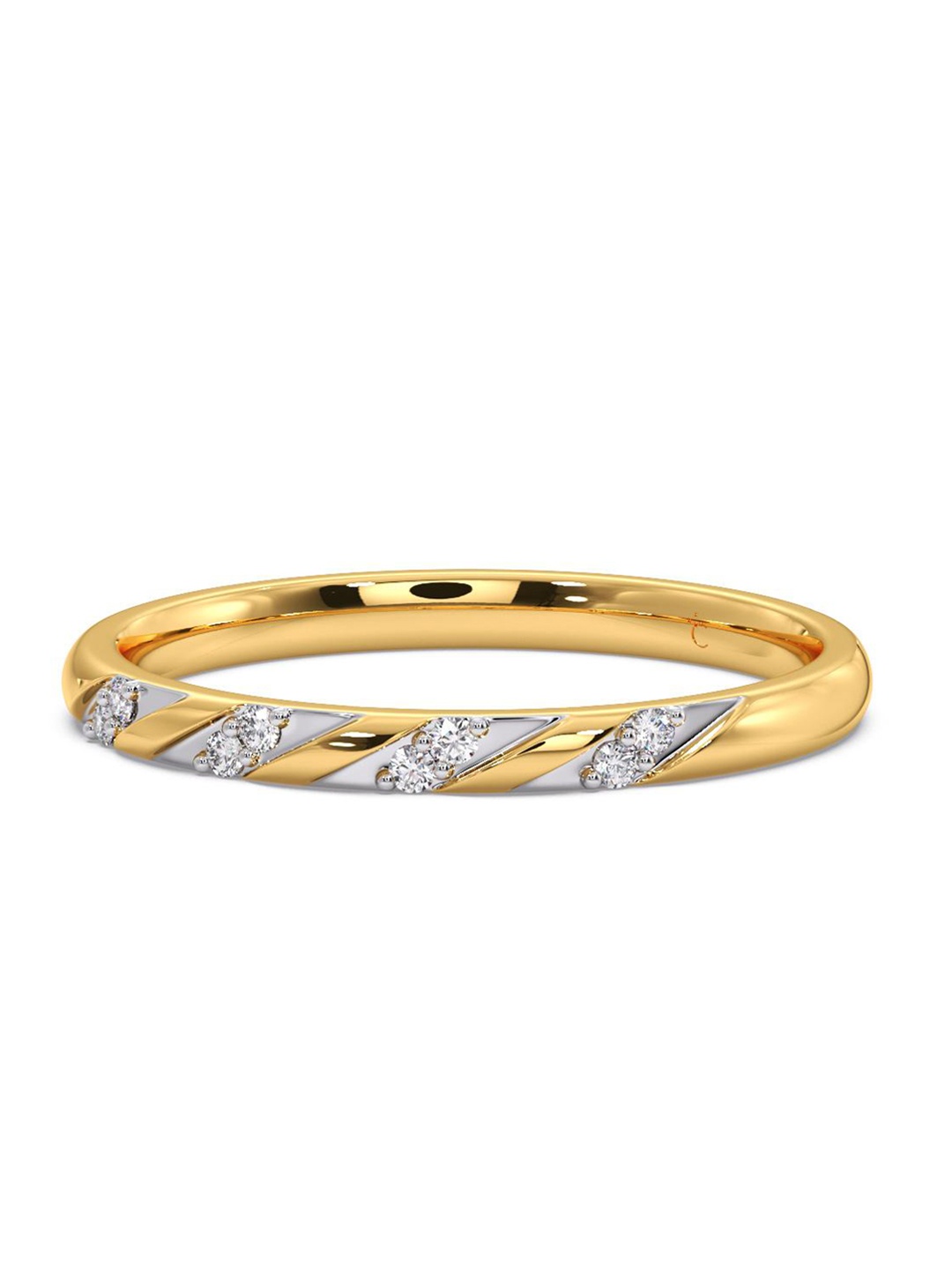 

CANDERE A KALYAN JEWELLERS COMPANY Diamond-Studded 18KT BIS Hallmark Gold Ring-2.13 g