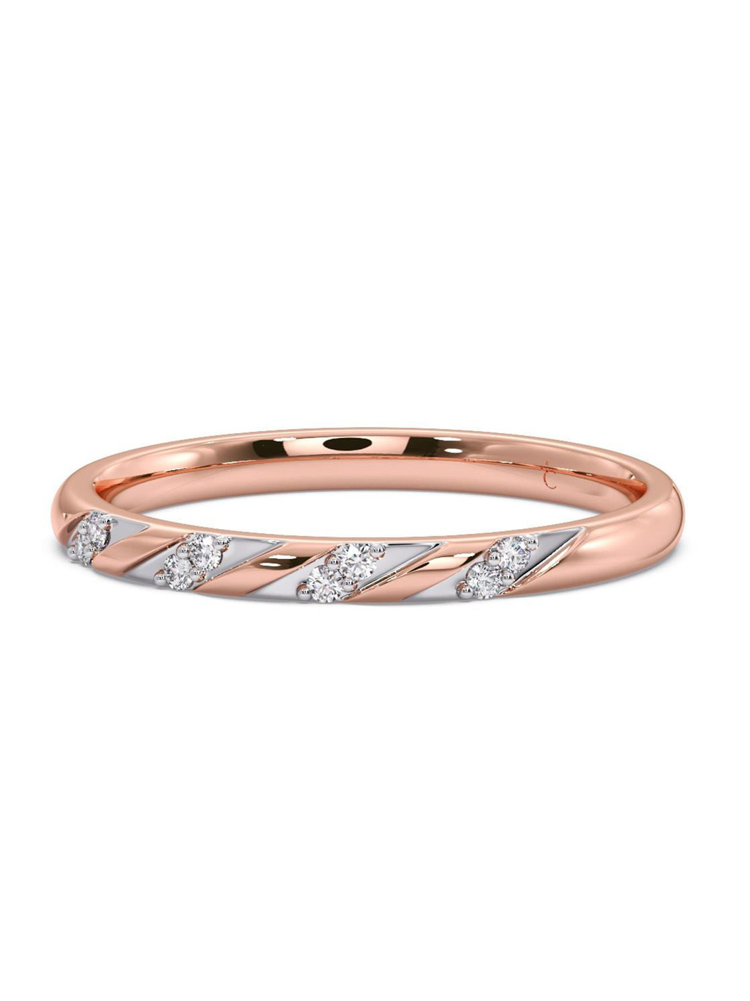 

CANDERE A KALYAN JEWELLERS COMPANY Diamond-Studded 14KT Rose Gold Ring -1.69 g