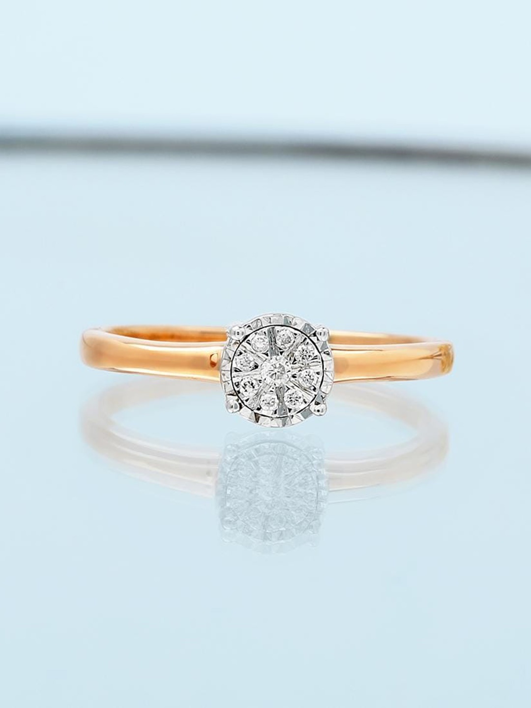 

CANDERE A KALYAN JEWELLERS COMPANY 14KT Rose Gold Diamond Finger Ring-1.32gm
