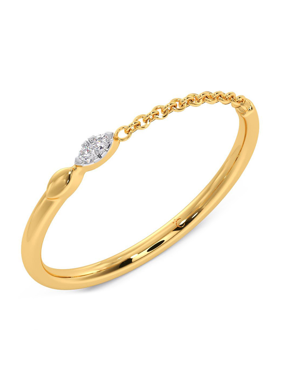 

CANDERE A KALYAN JEWELLERS COMPANY Diamond-Studded 18KT Gold Ring - 0.82 g